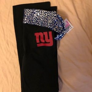 NWT VS Pink New York Giants Yoga Pants, Black, M